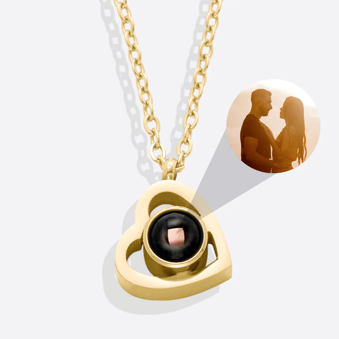 Naszyjnik serce z personalizowanym zdjęciem
