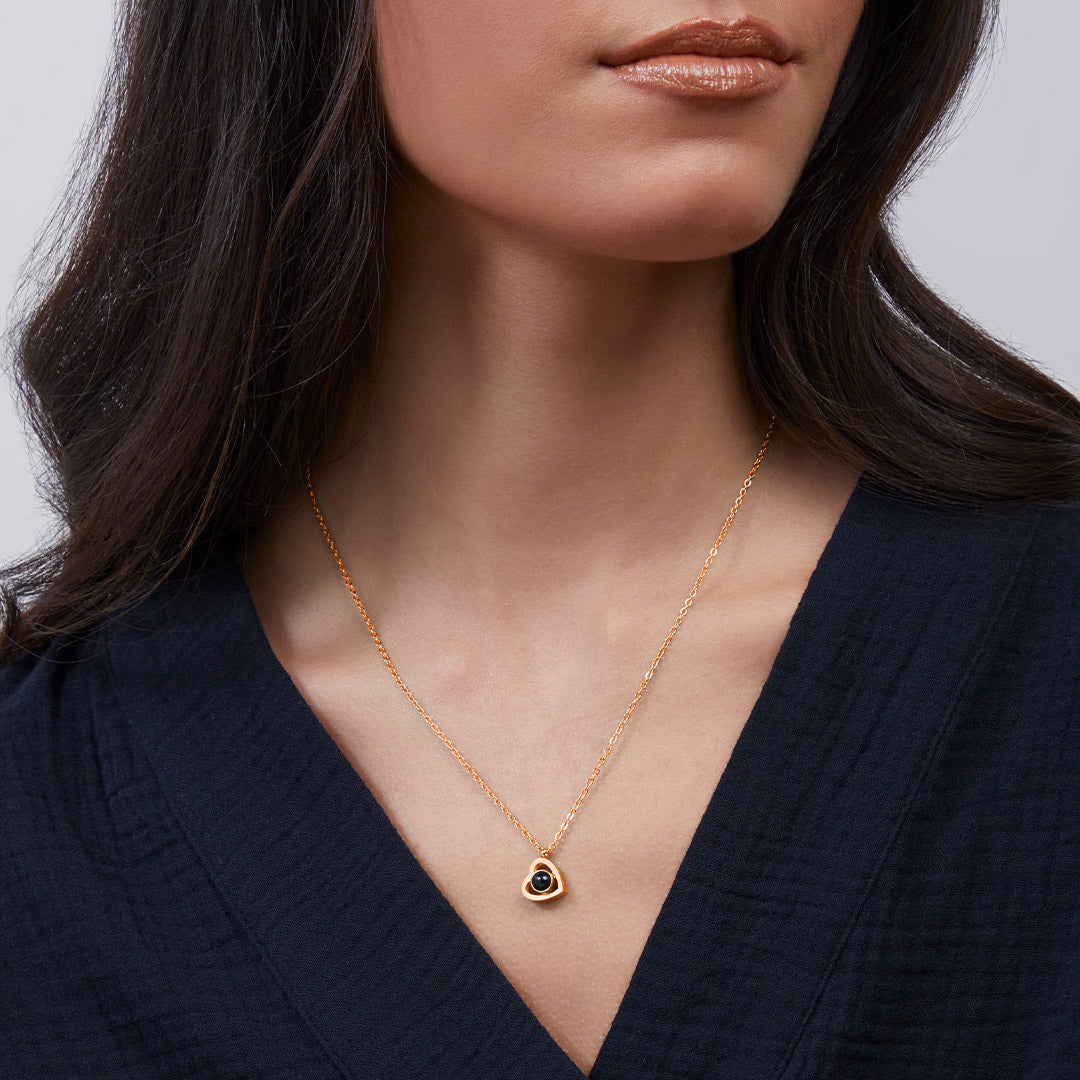 Naszyjnik serce z personalizowanym zdjęciem